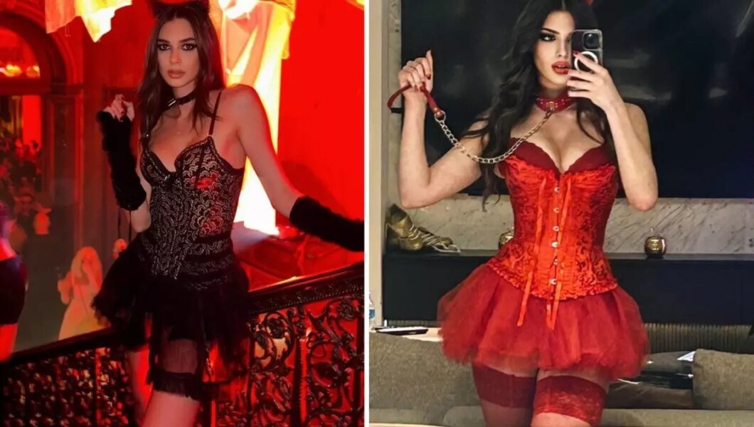 Defne Samyeli’nin kızları partide! Biri şeytan diğeri kara melek oldu