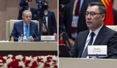 Kırgızistan Cumhurbaşkanı’ndan kameralar önünde Erdoğan’a teklif: Siz yapın