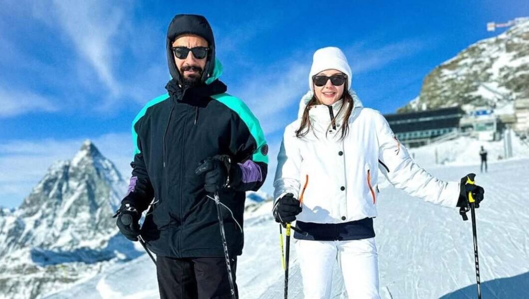 Alina Boz ile Umut Evirgen’den, kayak pozu