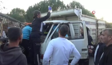 Kamyonet Kazasında Kadın Kurtarıldı